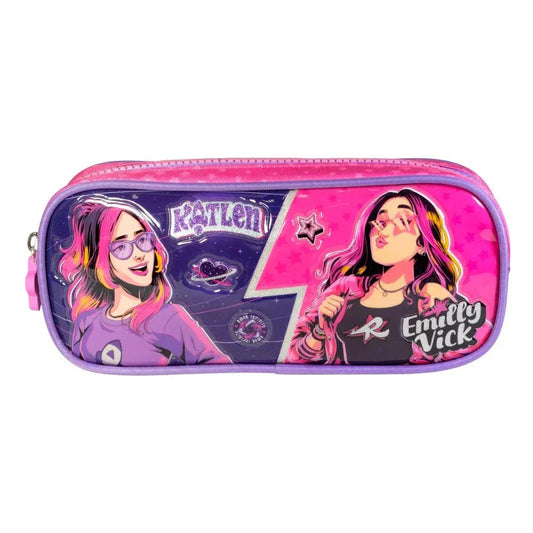 Estojo Simples Escolar Emilly Vick X